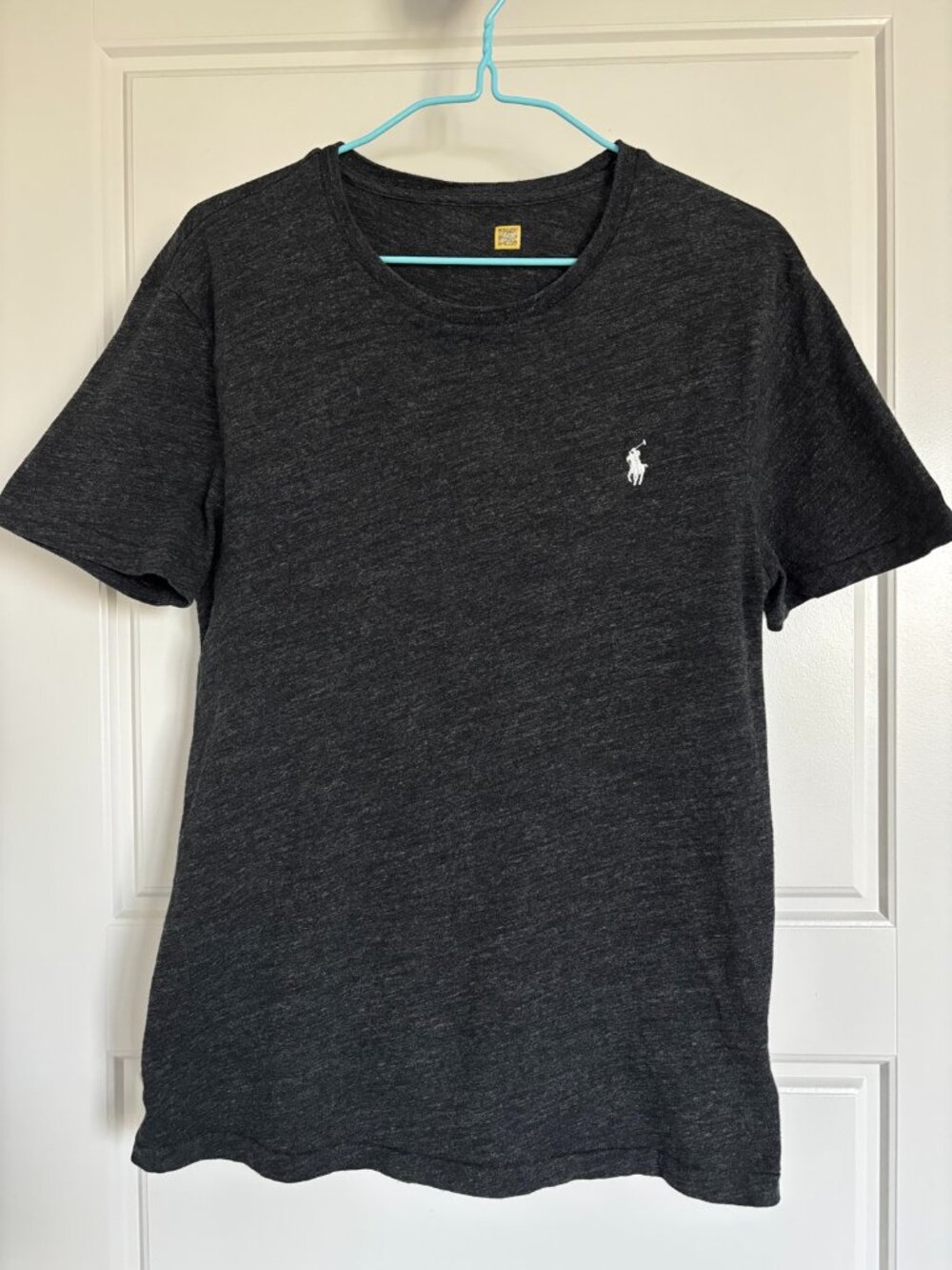 Polo Ralph Lauren Men's Charcoal T-Shirt White Pony Logo Crew Neck